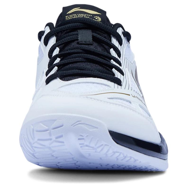 Li Ning Gale Lite Slip Resistant Abrasion Resistant Low top Badminton Shoes Unisex White Gold Black