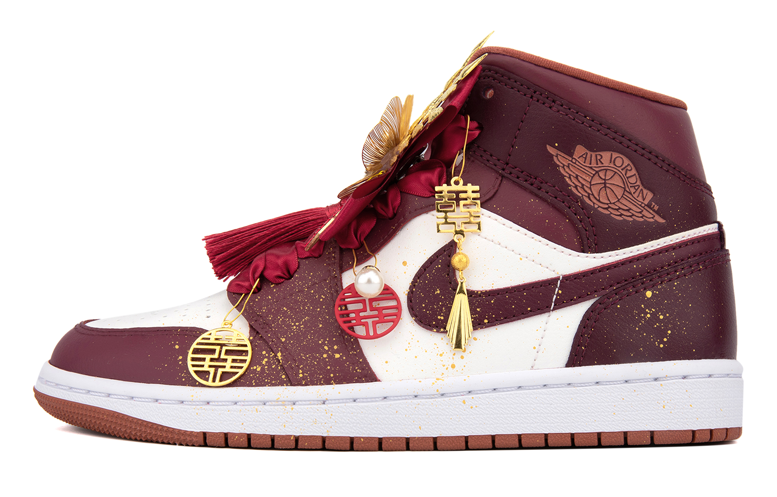 Jordan Air Jordan 1 Mid top Vintage Basketball Shoes Women’s Burgundy
