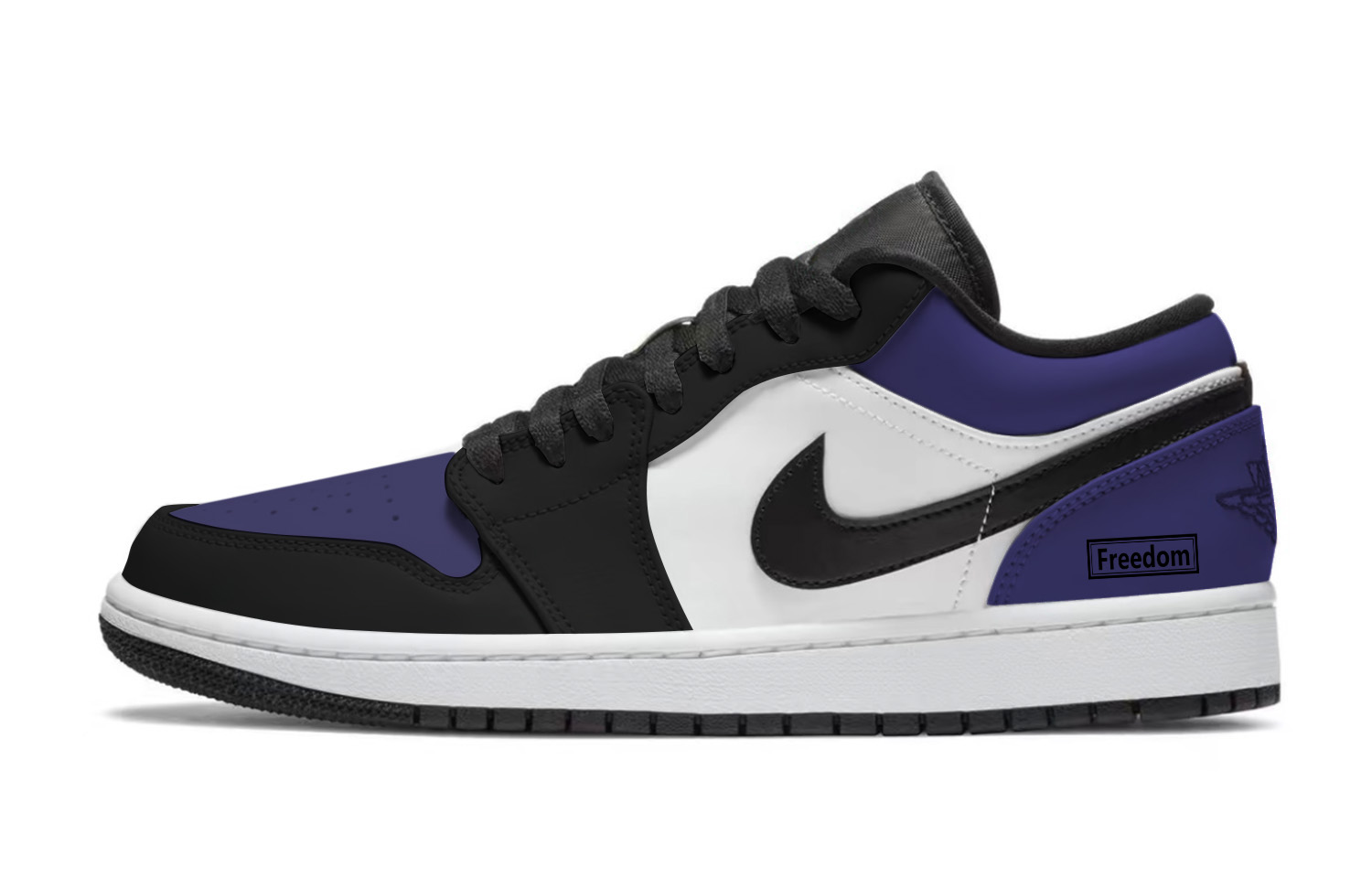 Jordan Air Jordan 1 Reverse Abrasion Resistant Low top Vintage Basketball Shoes Unisex Black Purple