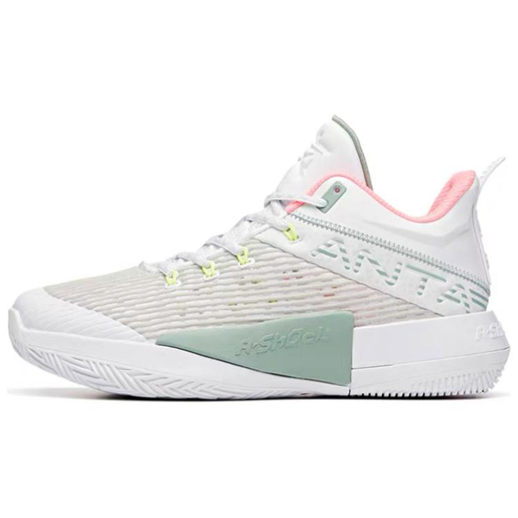 Anta Attack 2 Cushioning Slip Resistant Abrasion Resistant Mid top Basketball Shoes Men’s Gray White