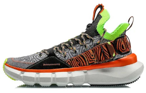 Li Ning Essence 2.3 Vintage Basketball Shoes Men's Mid Top Gray/Black/Orange