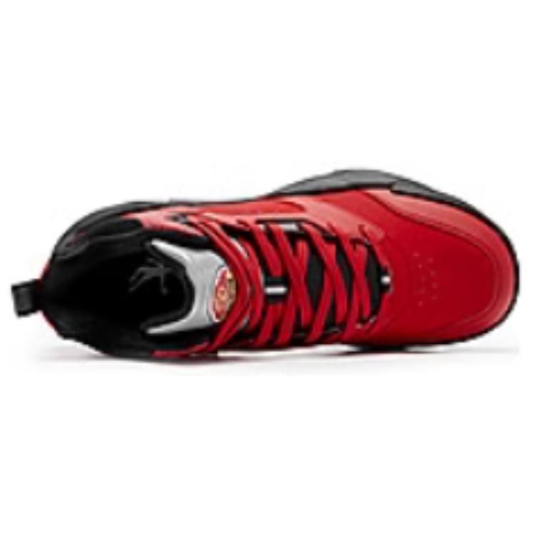 QIAODAN Cushioning Slip Resistant Low top Basketball Shoes Men’s Red Black