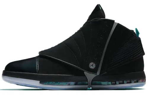 Jordan Air Jordan 16 Retro CEO leather shock-absorbing, non-slip and wear-resistant mid-top retro basketball shoes men's black green regular version