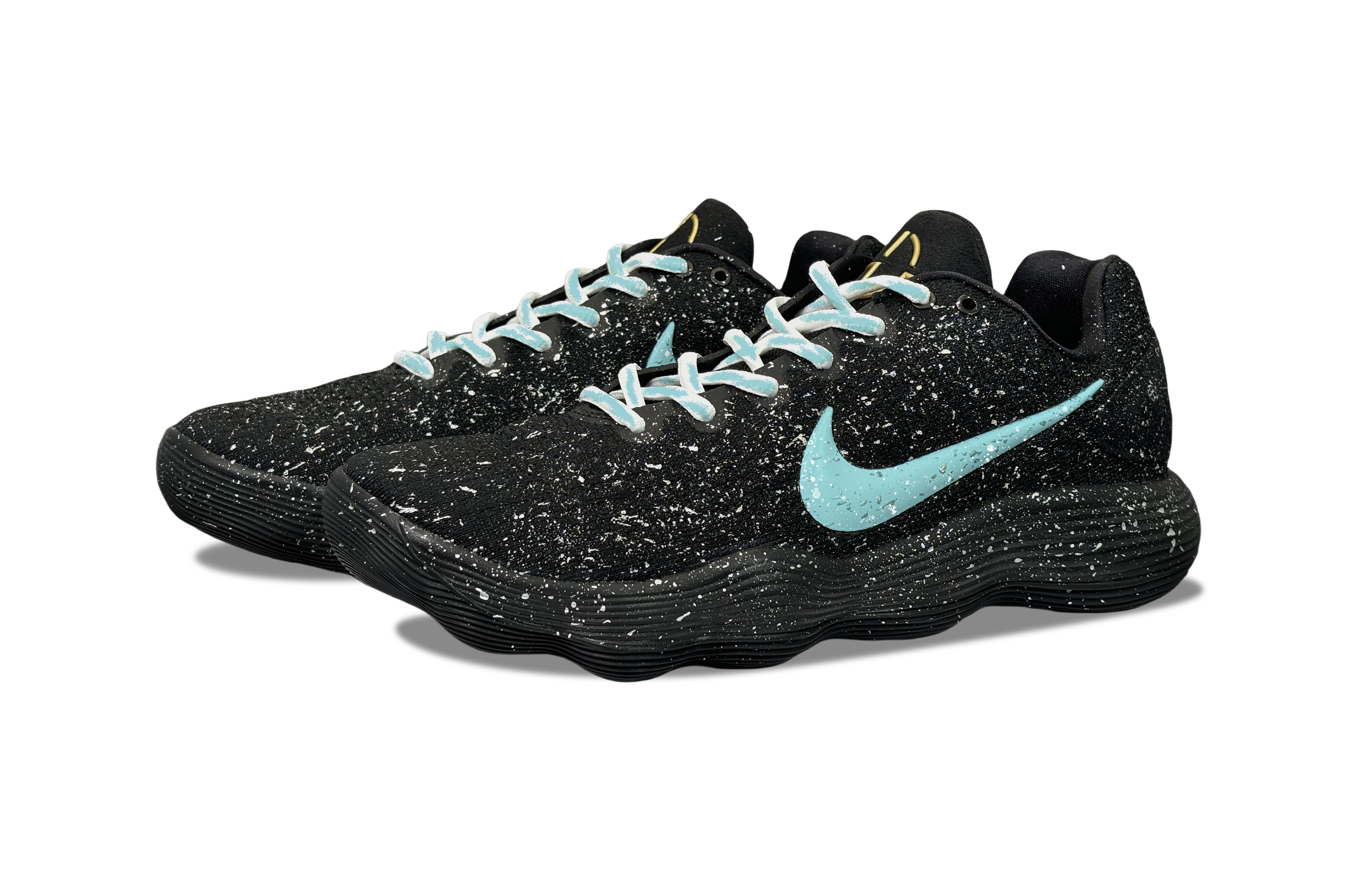 Nike Hyperdunk 2017 YDCC Dark Night Aurora Baby’s Breath Abrasion Resistant Low top Basketball Shoes Unisex Black Blue
