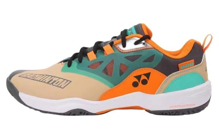 YONEX Cushioning, Wear Resistant Low top Badminton Shoes Unisex Brown Beige Yellow
