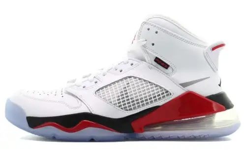 Jordan Mars 270 fabric leather versatile and comfortable mid-top retro basketball shoes men's white and red