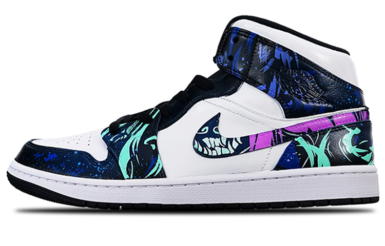 Jordan Air Jordan 1 Vintage Basketball Shoes Men's High Top White/Purple/Blue