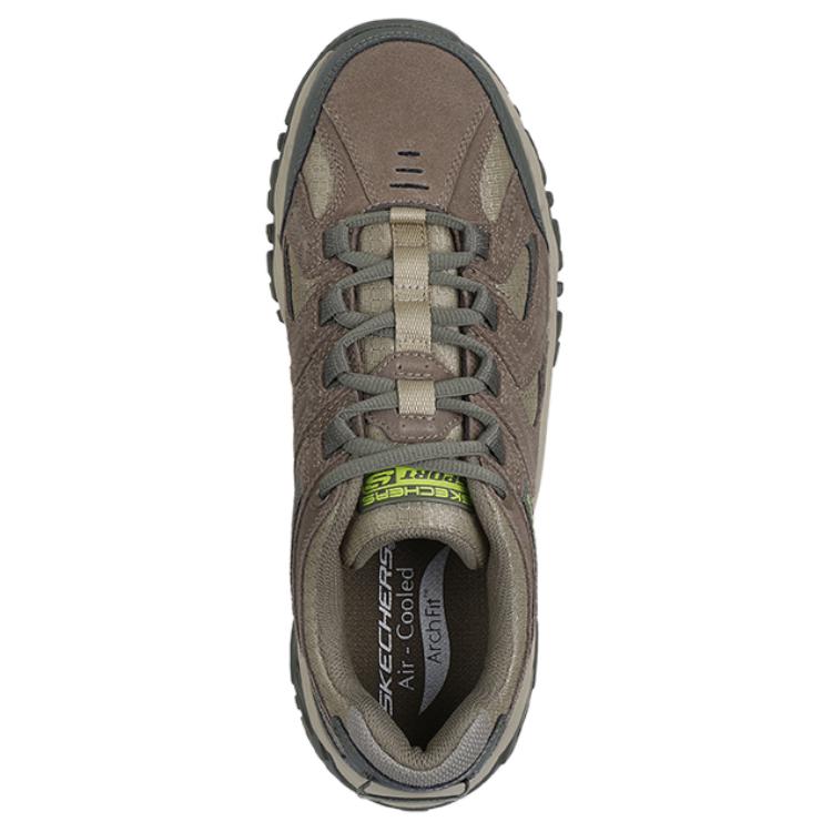 Skechers OUTDOOR Leather Vintage Cushioning Low top Hiking Shoes Men’s Brown