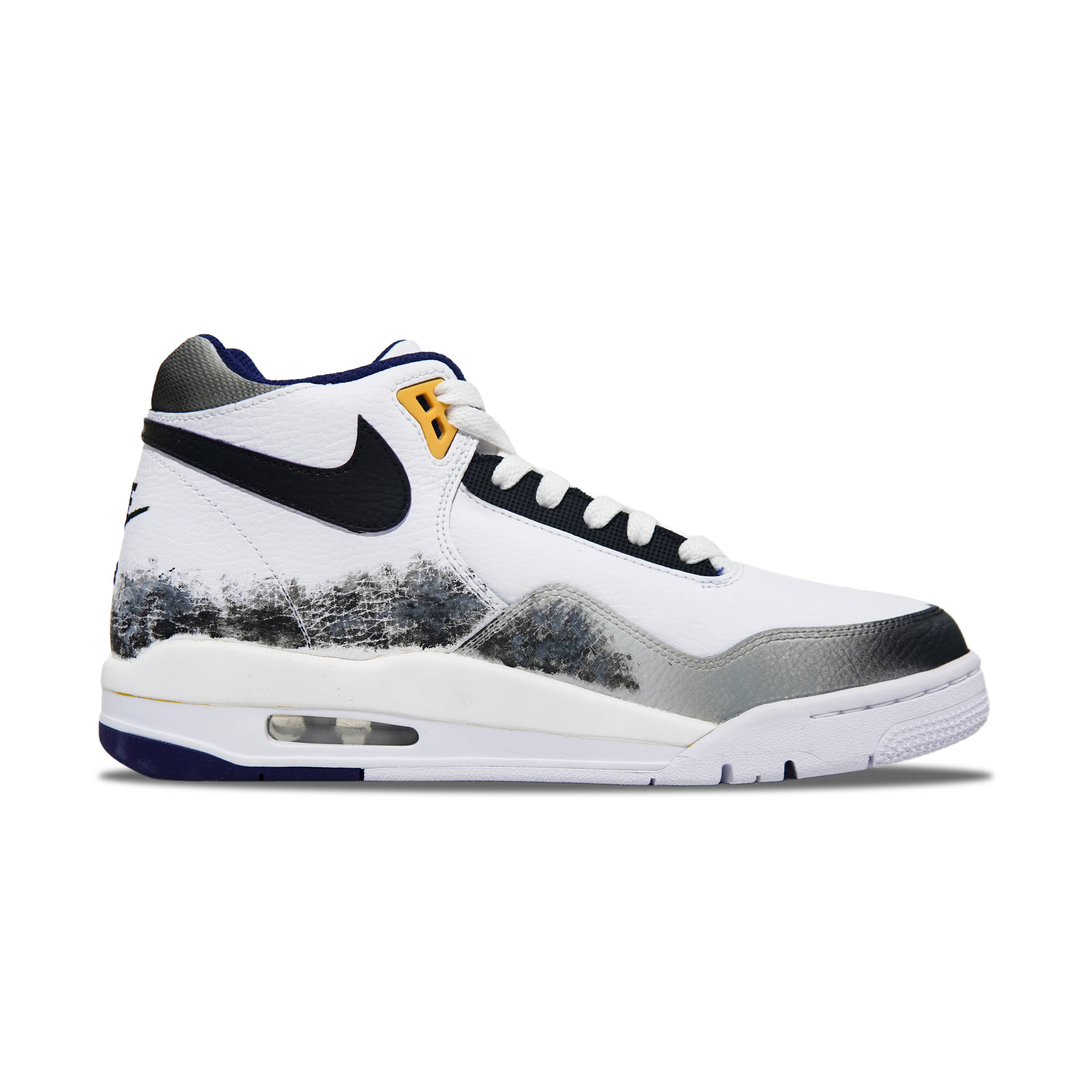 Nike Flight Legacy Cushioning Slip Resistant Abrasion Resistant Waterproof Mid top Vintage Basketball Shoes Men’s White