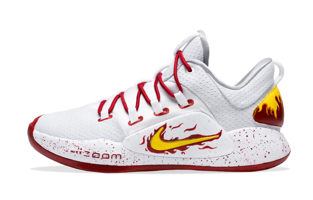 Nike Hyperdunk X Cushioning Slip Resistant Low top Basketball Shoes Men's Red White Yellow