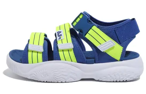 FILA Tapered Sandal V3 Slip Resistant Abrasion Resistant Sports Sandals Unisex Blue Yellow Korean Style