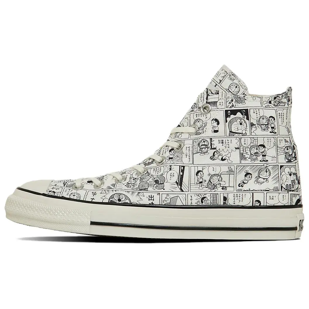 Converse x Doraemon All Star Aged High top Canvas Shoes Unisex White Black Japan Version