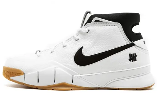 UNDEFEATED x Nike Zoom Kobe 1 Protro Leather OG Comfortable Shock Absorbing Anti-Slip Mid Top Retro Basketball Shoes Men's White