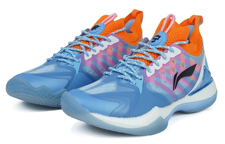 Li Ning Badminton Shoes Women’s Low Top Blue/Orange