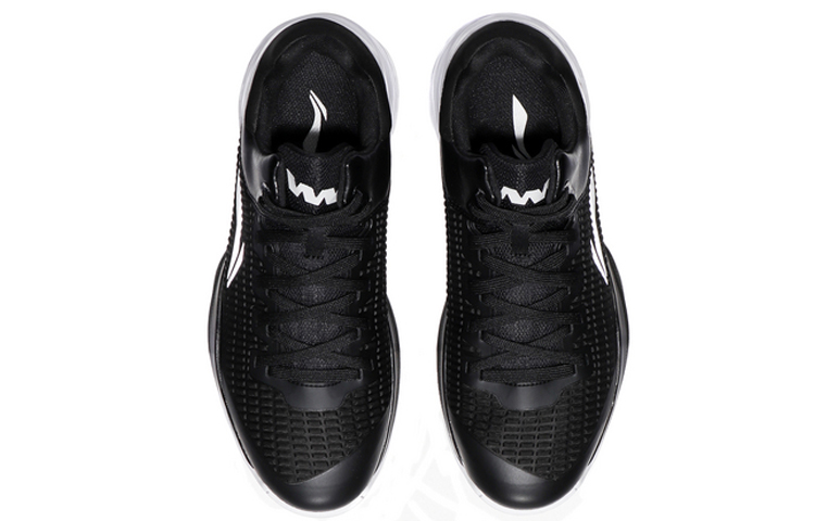 Li Ning Night Stalker Professional Competition Shoes Non slip Lightweight Low top Basketball Shoes Men’s Black White