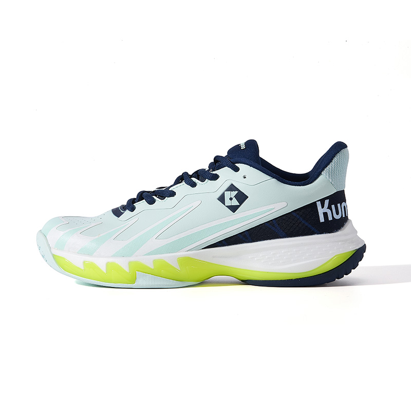 KUMPOO Asura Collection Comfortable Cushioning Support Balance Low top Badminton Shoes Unisex Aqua Navy Blue