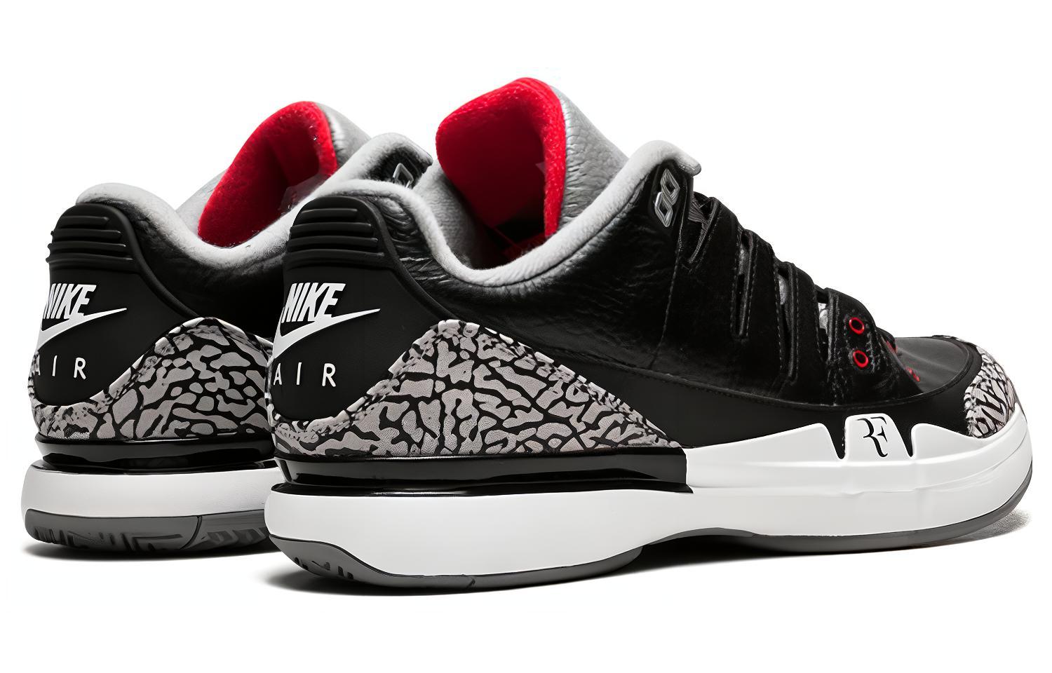 Мужские кроссовки Nike Zoom Vapor AJ3 (черный цемент) — фото 4