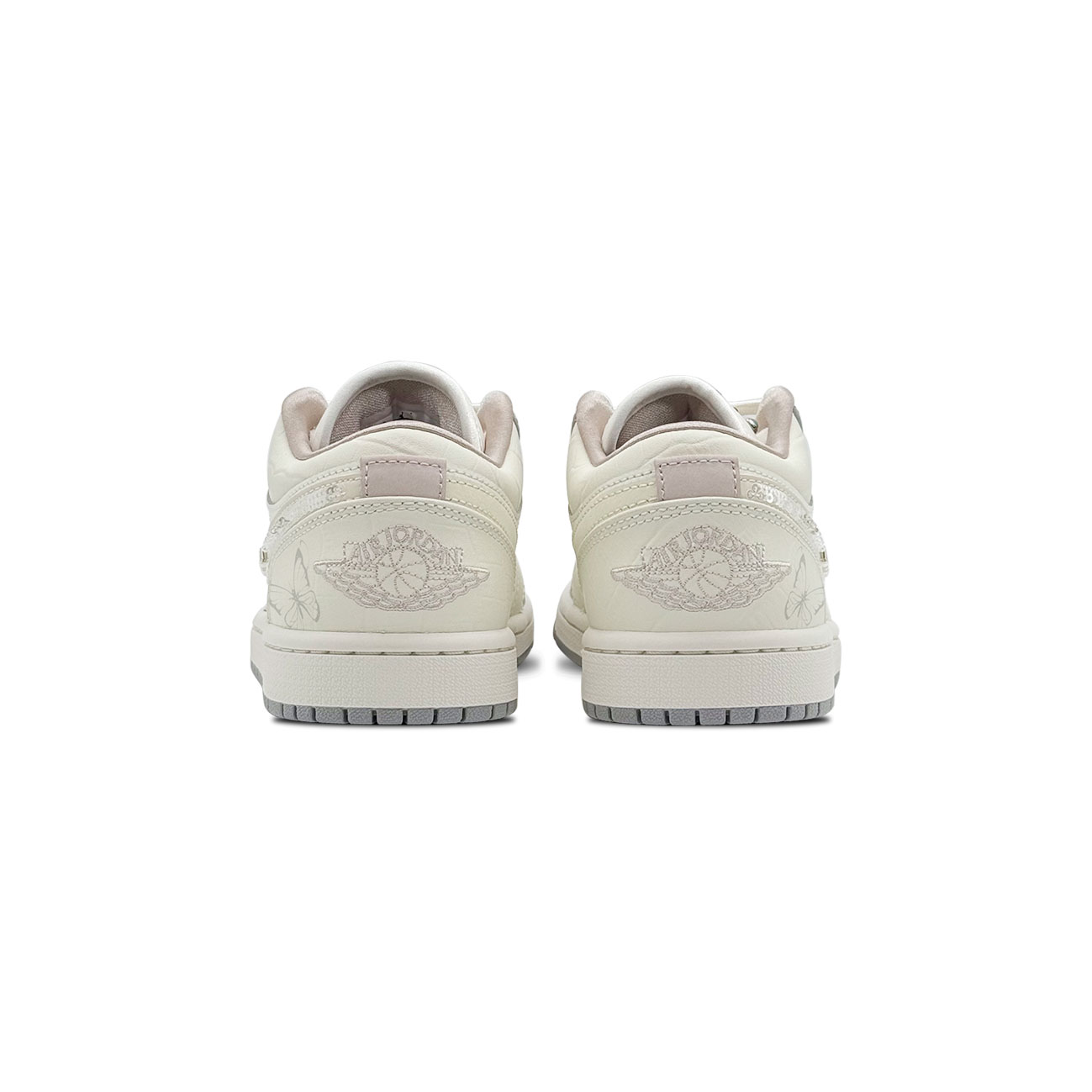 Jordan Air Jordan 1 Pearl Butterfly Abrasion Resistant Low top Vintage Basketball Shoes Women’s Ecru