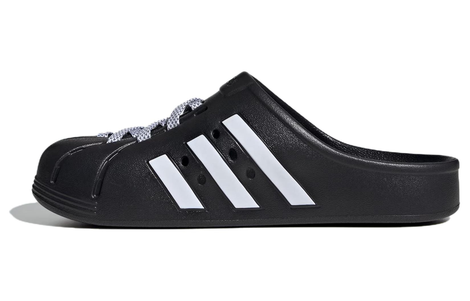 Adidas Adilette Clog 'Black White Laces'
