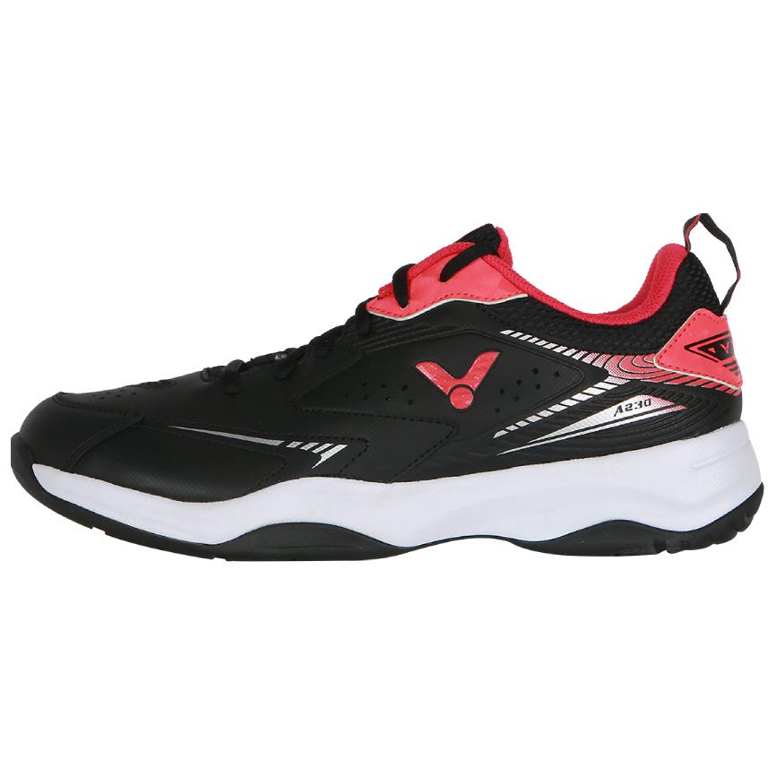 VICTOR Slip Resistant Badminton Shoes Unisex Black Red