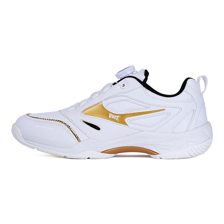VOIT Abrasion Resistant Breathable Slip Resistant Low top Training Shoes Unisex White Gold
