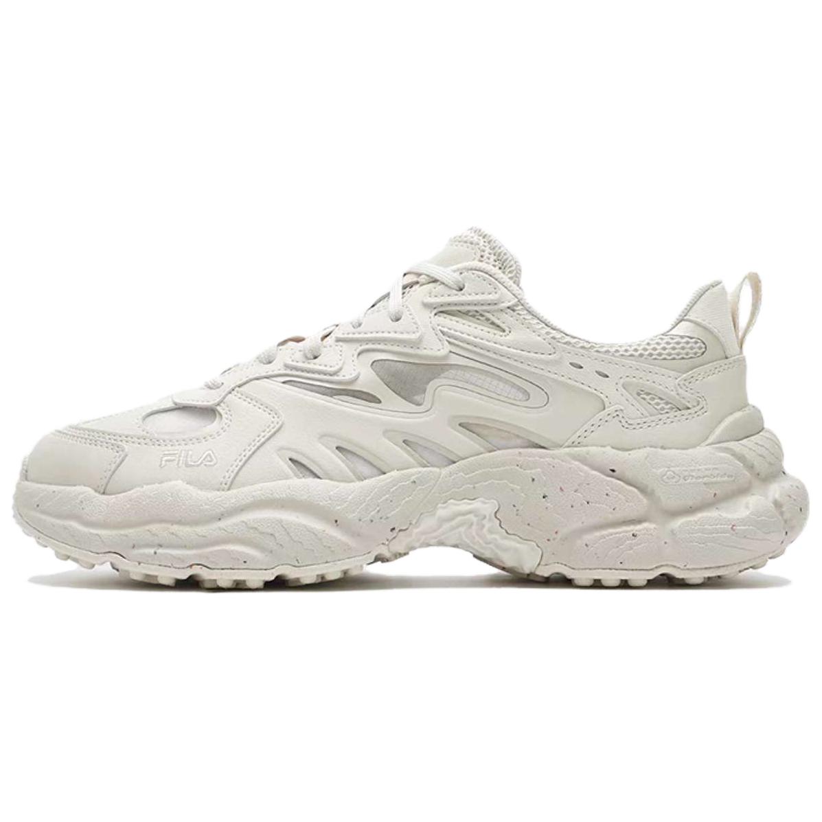FILA Fern Cushioning Abrasion Resistant Support Height Increasing Low top Chunky Sneakers Men's White Gray