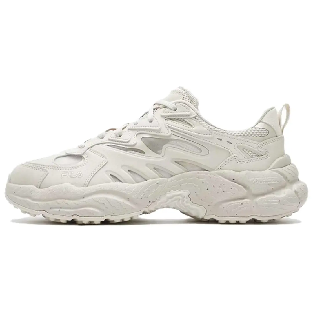 FILA Fern Cushioning Abrasion Resistant Support Height Increasing Low top Chunky Sneakers Men's White Gray