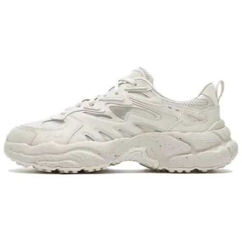 FILA Fern Cushioning Abrasion Resistant Support Height Increasing Low top Chunky Sneakers Men's White Gray