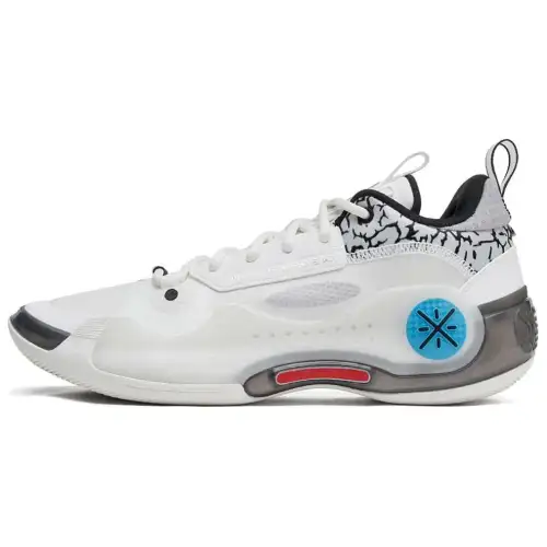 LiNing Wade's Way WOW10 comfortable fit non-slip wear-resistant low-top basketball shoes men's white black blue