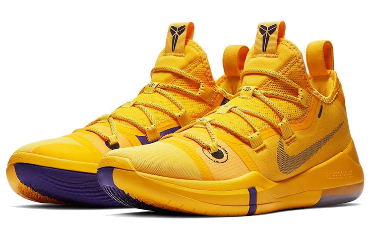 Мужские кроссовки Nike Kobe AD (желто-фиолетовые) — Жёлтый / фиолетовый — фото 3