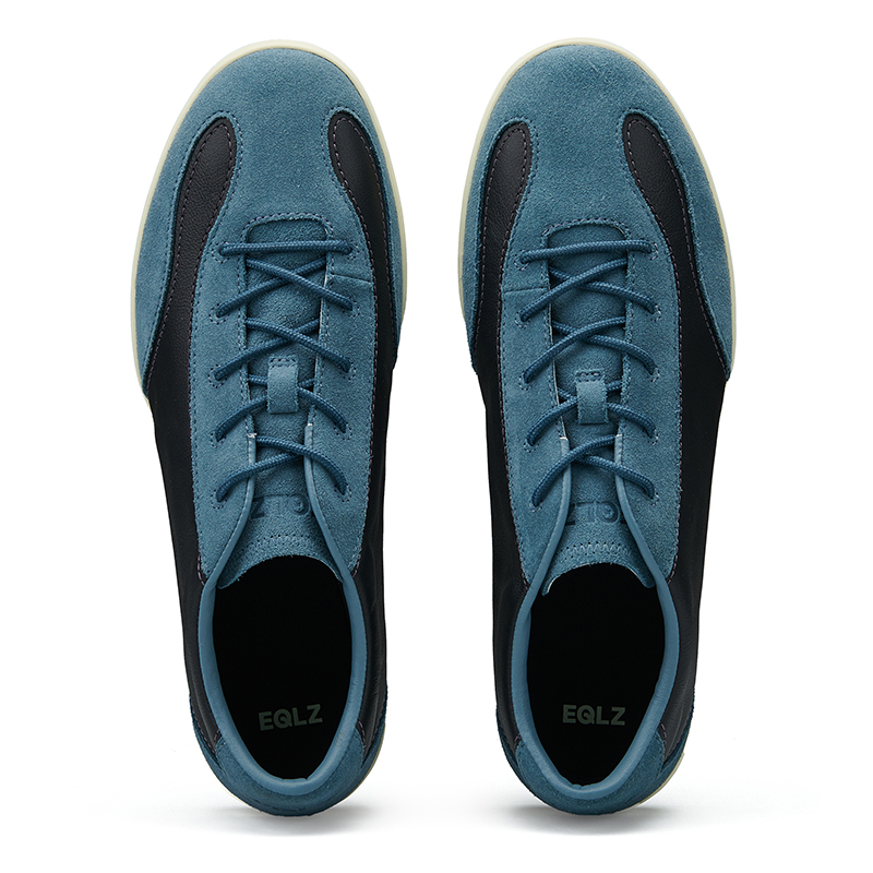 EQLZ EQUALIZER Vintage Basketball Shoes Unisex Low Top Phantom Black/Classical Style Blue