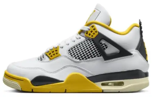 Jordan Air Jordan 4 'Vivid Sulfur' Comfortable Round Toe Cushioning Slip Resistant High top Vintage Basketball Shoes