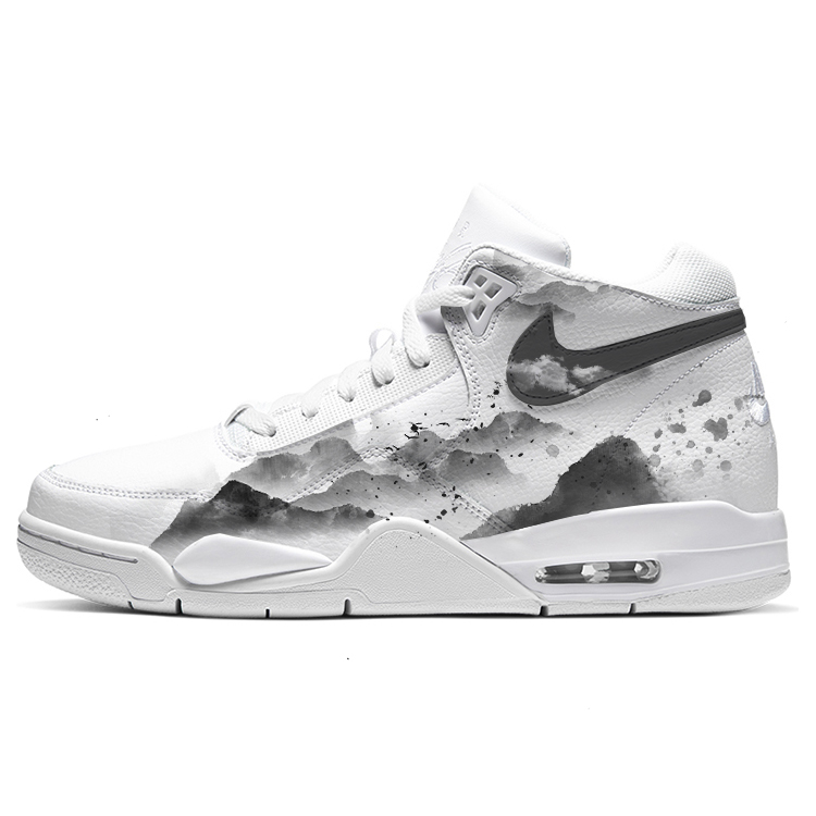 Nike Flight Legacy Vintage Basketball Shoes Unisex Mid Top Black/White