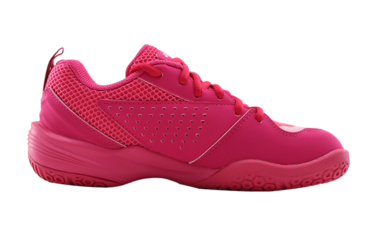YONEX Cushioning Slip Resistant Breathable Moisture Wicking Coverage Low top Badminton Shoes Unisex Peach Red
