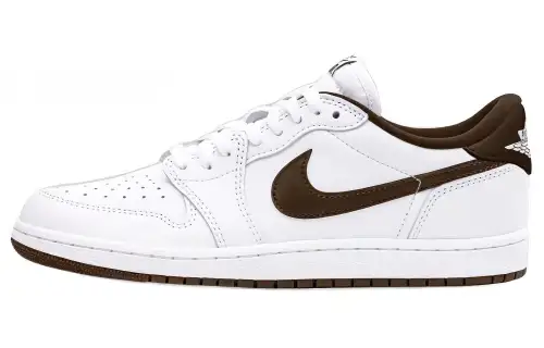 Jordan Air Jordan 1 Low '85'Dark Mocha' Durable Breathable Low-Top Vintage Basketball Shoes Men's White Brown