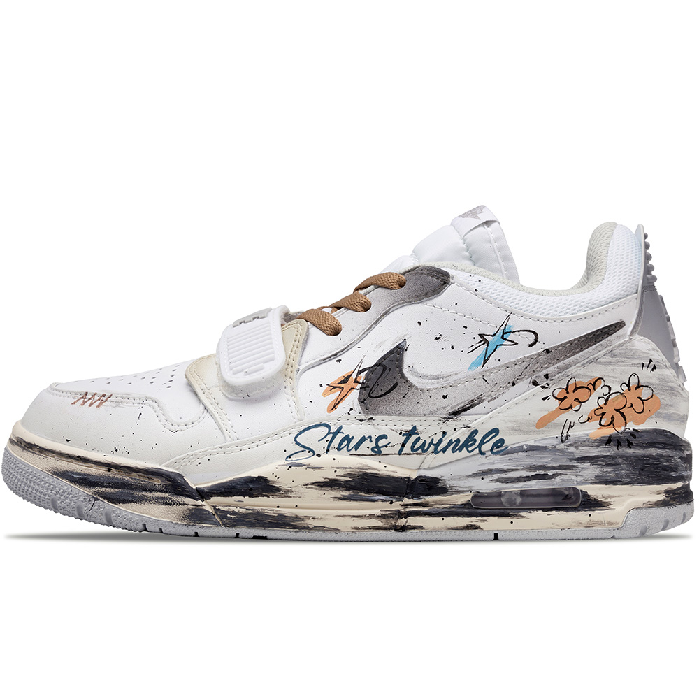 Jordan Legacy 312 Abrasion Resistant Low top Vintage Basketball Shoes Men's White