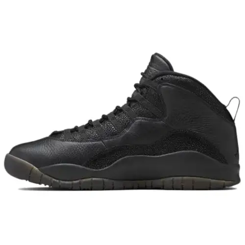 OVO x Jordan Air Jordan 10 Abrasion Resistant Mid top Vintage Basketball Shoes Unisex Black