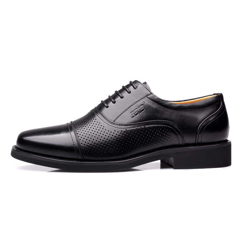 Qiangren 3515 three-joint leather shoes, men's summer breathable sandals, genuine leather business formal shoes, men's style