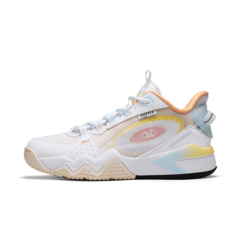 QIAODAN Mid top Basketball Shoes Women’s White Yellow