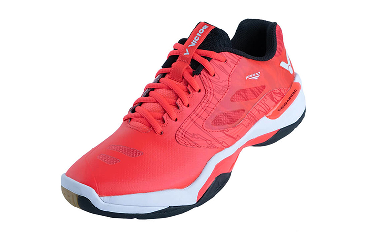 VICTOR Stable Slip Resistant Abrasion Resistant Low top Badminton Shoes Unisex Orange Red