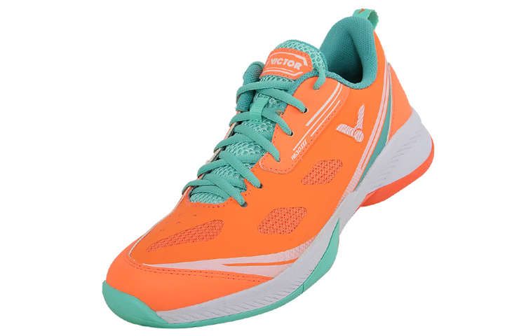 VICTOR Rubber Breathable Low top Badminton Shoes Unisex Neon Orange