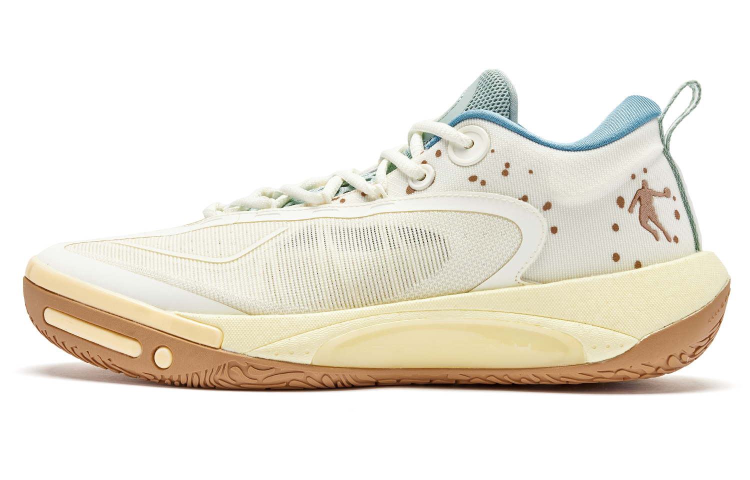 QIAODAN Wind Blade 4 PRO Low top Basketball Shoes Men’s Beige Blue