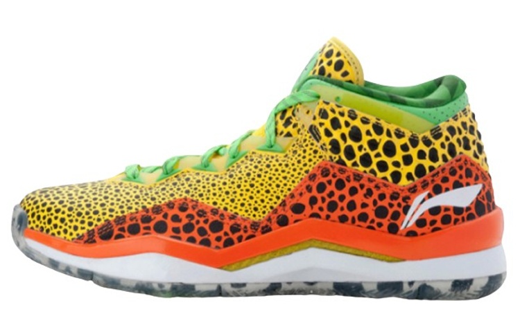 Li Ning WOW 3 Way Of Wade 3 Slip Resistant Mid top Basketball Shoes Men’s Yellow Green Orange