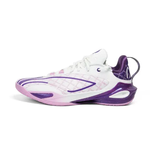 Li Ning Speed 11 Textile, TPU Low top Basketball Shoes Men's White Purple