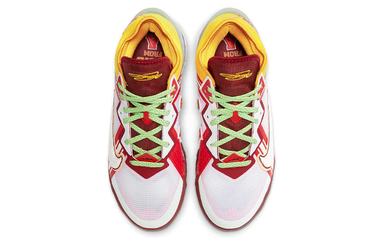Кроссовки Nike Lebron 18 (бело-розово-желтые) — фото 4