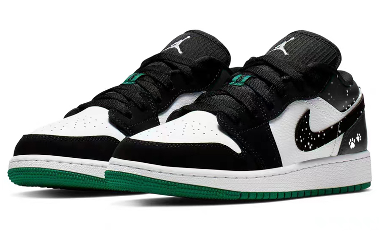 Jordan Air Jordan 1 Low Snow Without Trace Slip Resistant Abrasion Resistant Low top Vintage Basketball Shoes GS