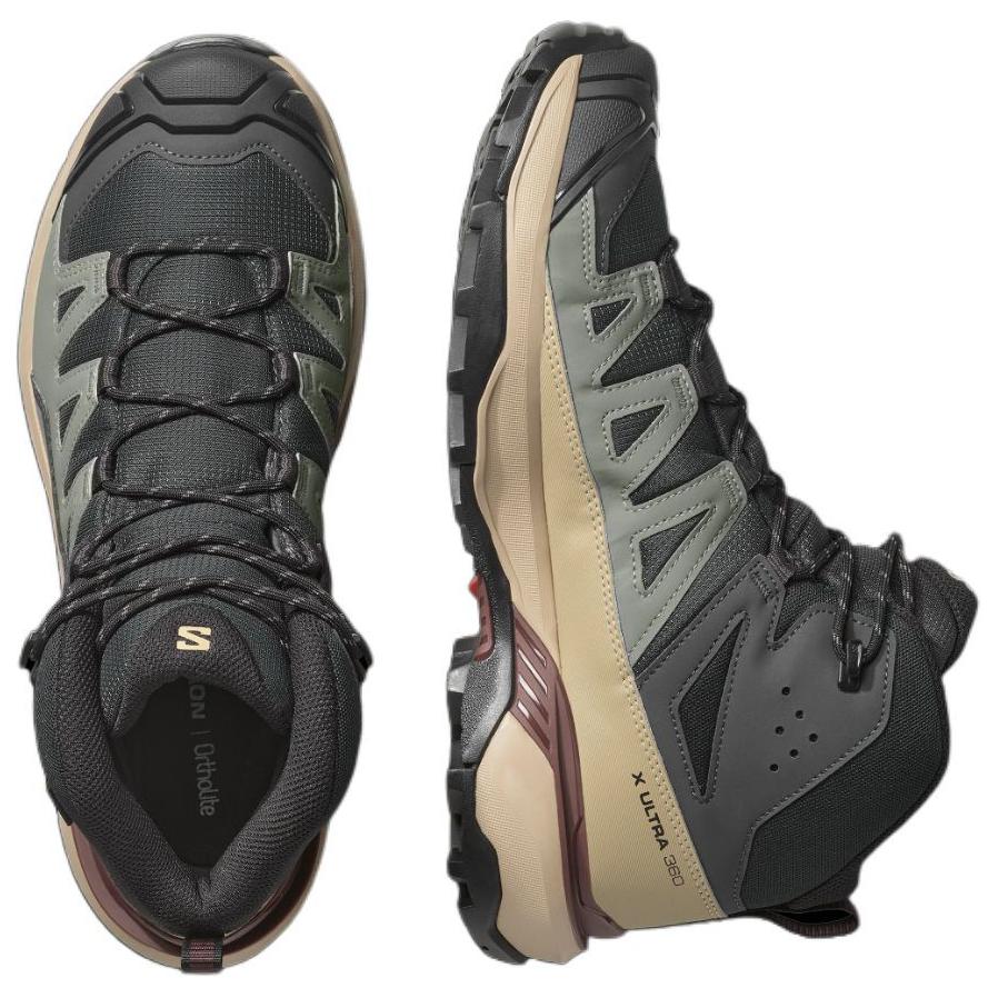 SALOMON X ULTRA 360 Slip Resistant Abrasion Resistant Mid top Mountaineering Shoes Men’s Olive Green