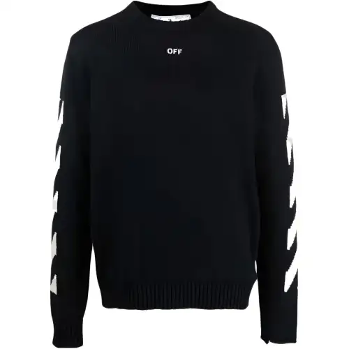 OFF WHITE Diagonal Crewneck Knit