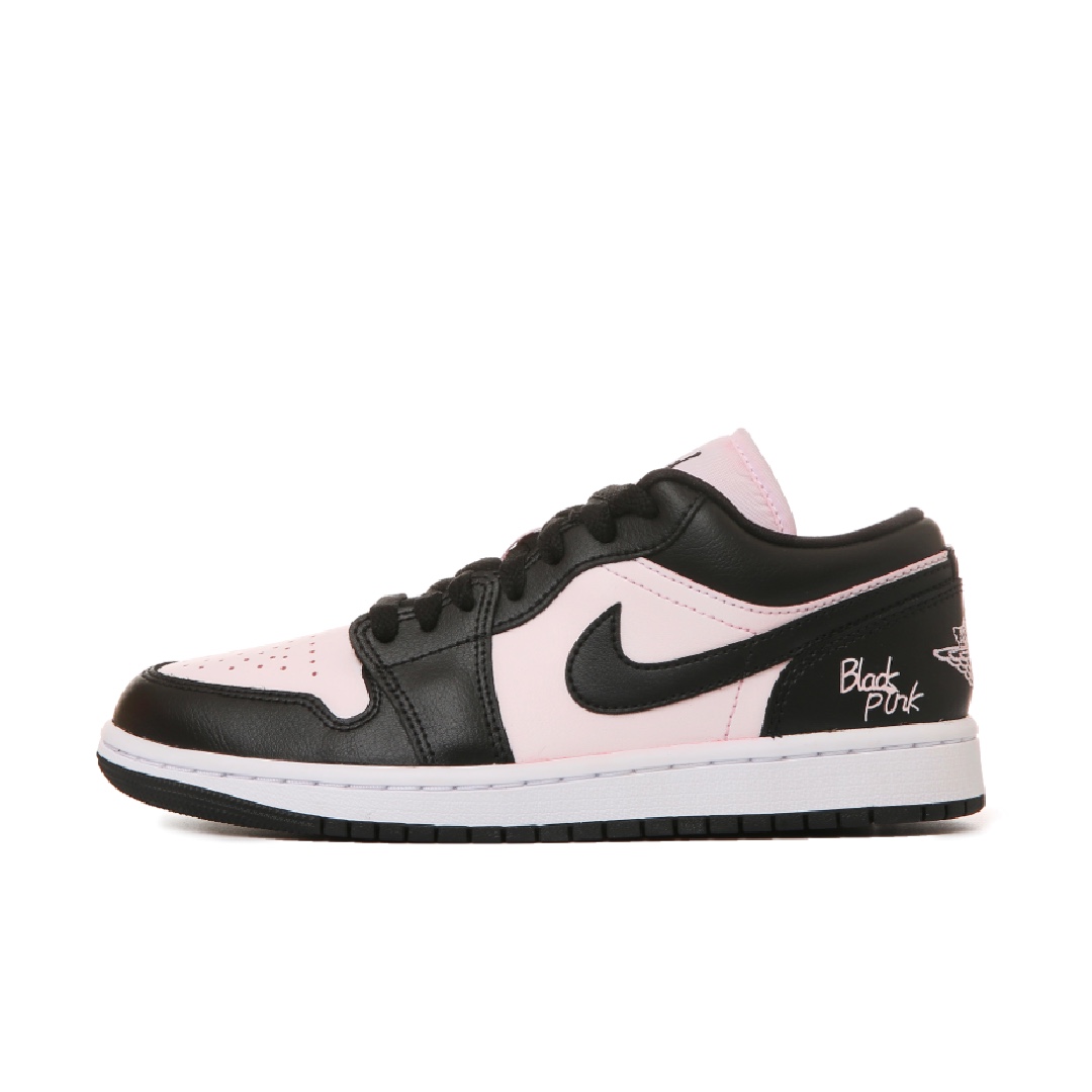 Jordan Air Jordan 1 Abrasion Resistant Low top Vintage Basketball Shoes Unisex Black Pink