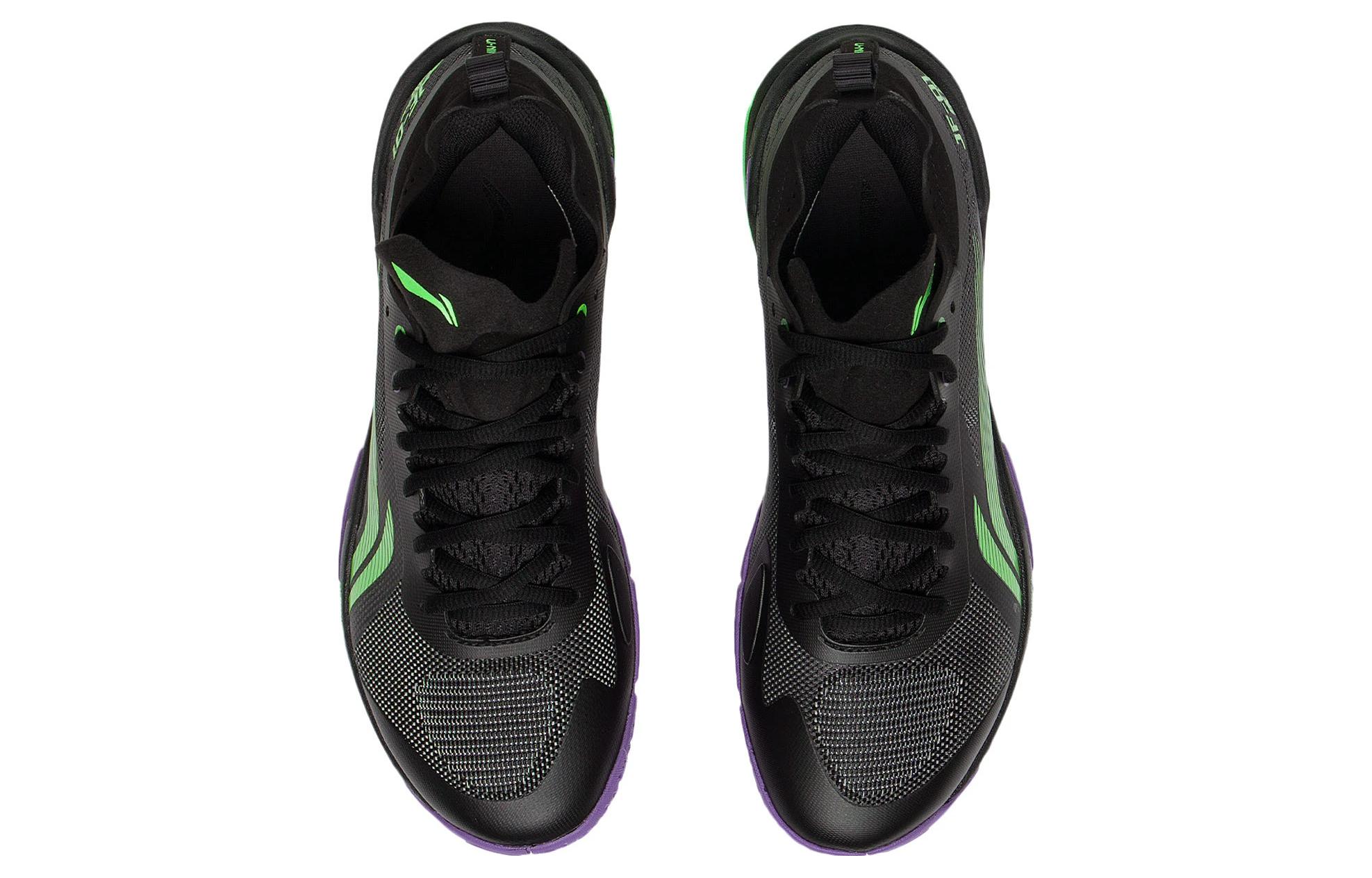 Li Ning Sprint Pro Cushioning Abrasion Resistant Low top Badminton Shoes Unisex Black Green